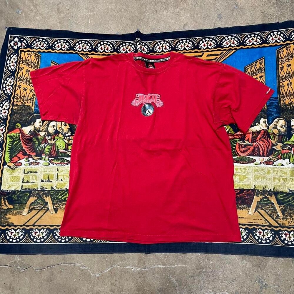 Red JNCO 8 ball dragon tshirt Size xxl grail y2k pinup skater punk affliction
